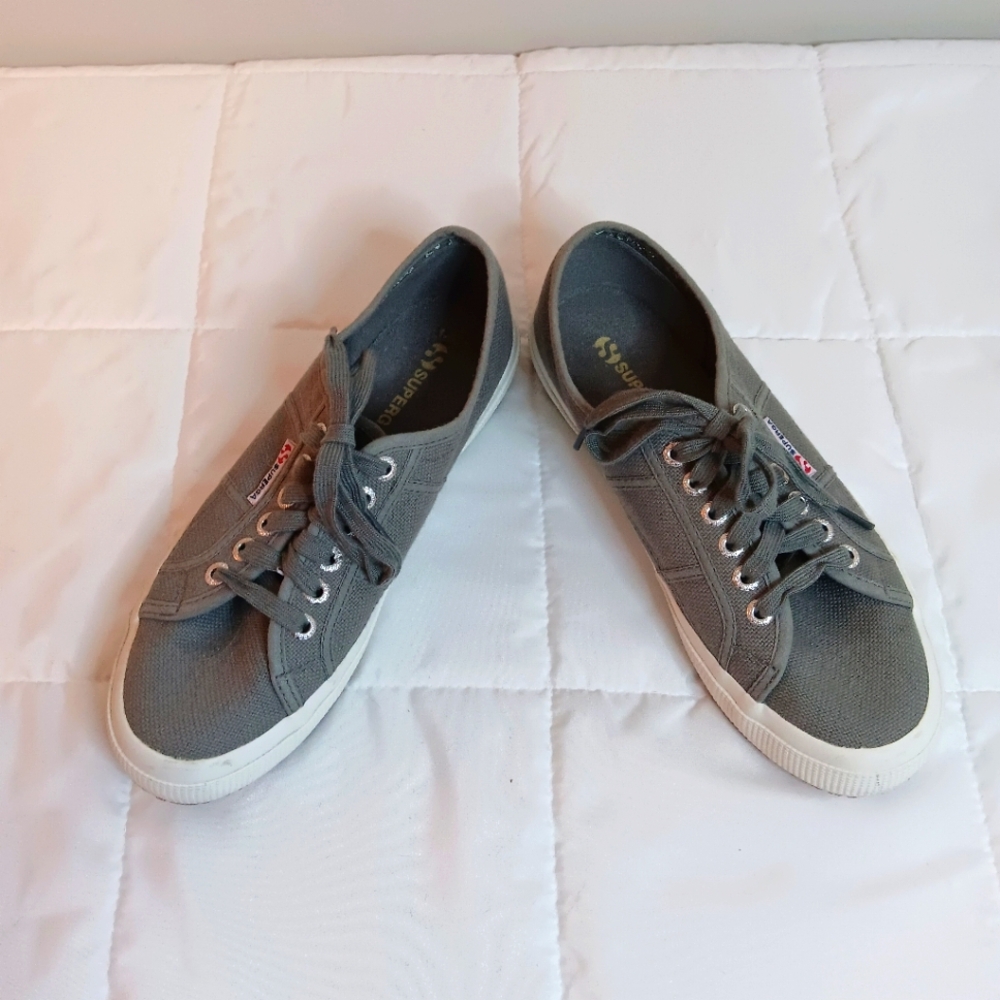 Superga Unisex Cotu Classic Grey Sneaker Shoe Sz 39 Womens 8 Men 6.5